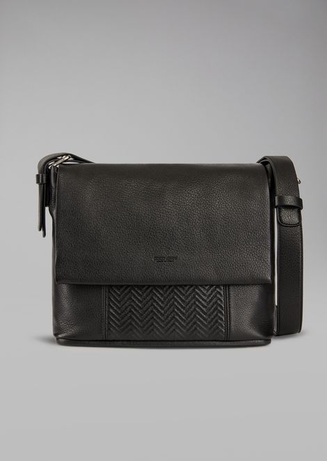 Men S All Bags Giorgio Armani Leather Messenger Bag