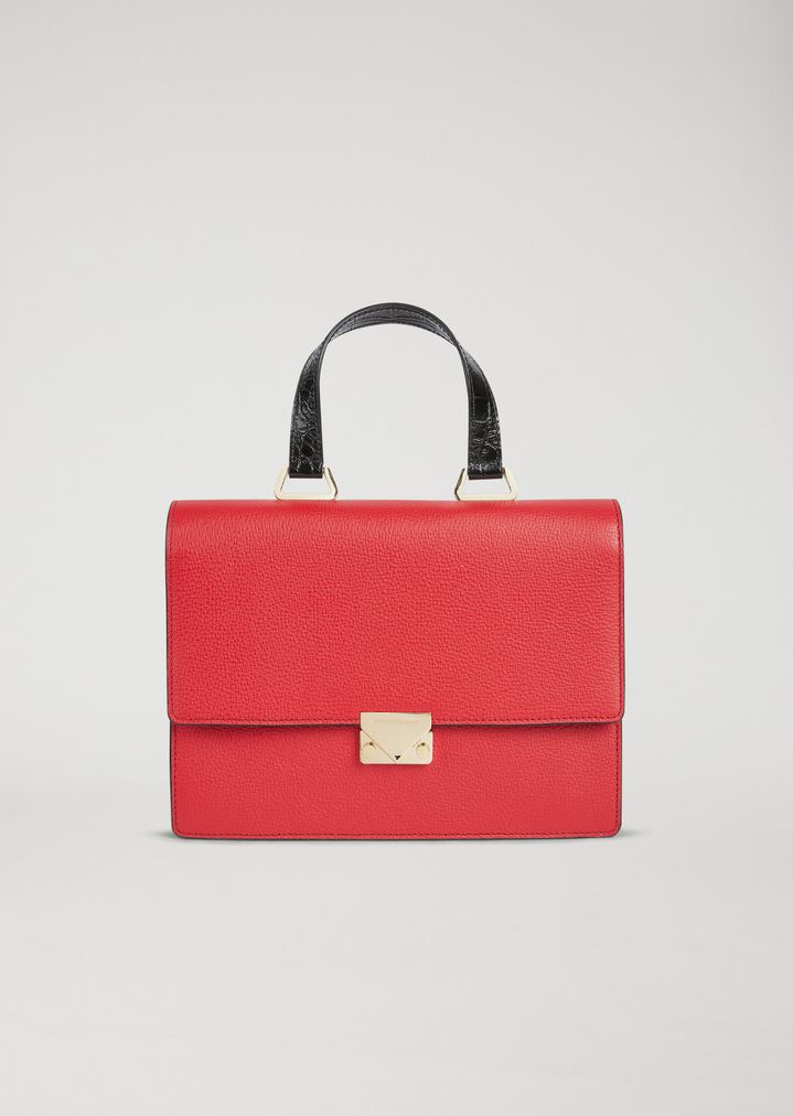 Handbag In Hammered Leather Woman Emporio Armani