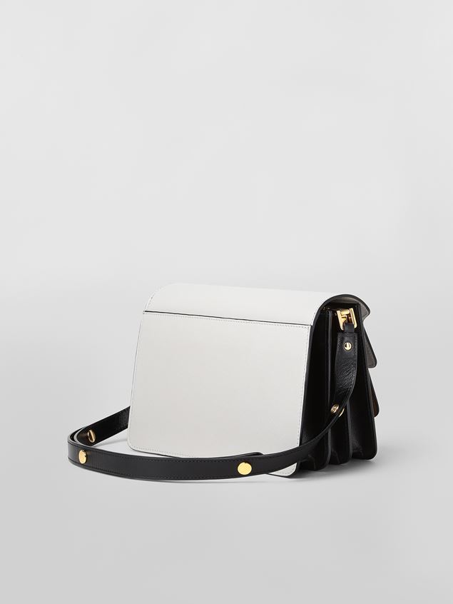 Trunk Bag Marni TRUNK bag in gray, brown and black saffiano calfskin Woman
