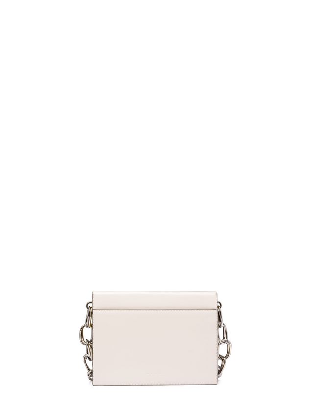 Borse a spalla Marni CADDY shoulder bag in beige and yellow glossy leather Woman