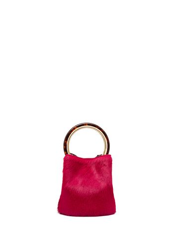 Marni PANNIER bag in burgundy pony calfskin Woman