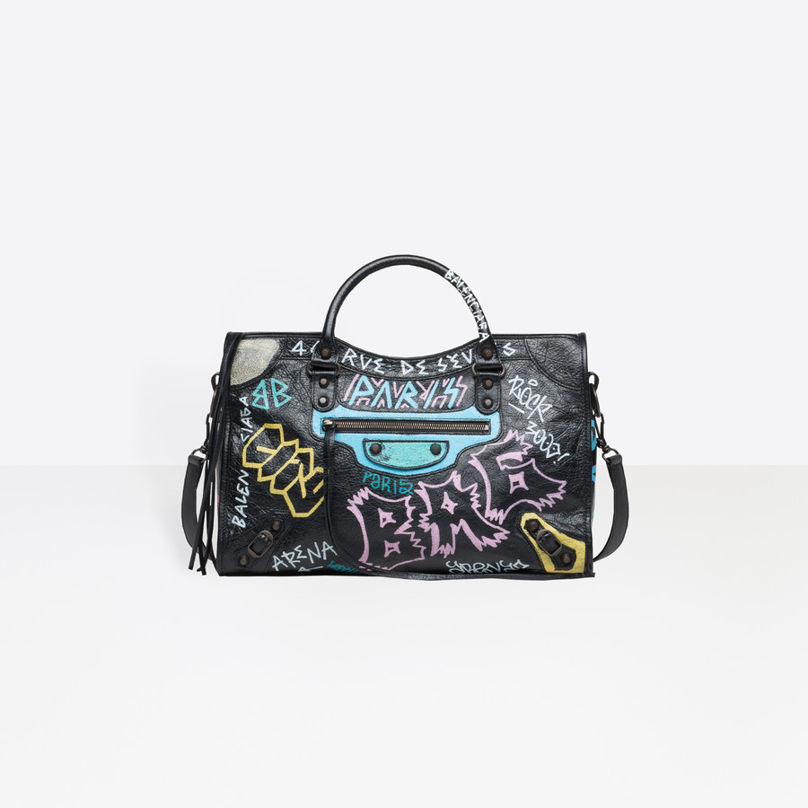 balenciaga graffiti purse