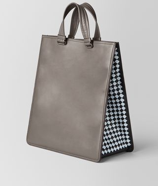 STEEL INTRECCIATO CHECKER TOTE