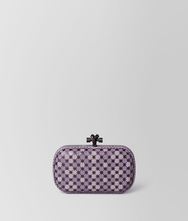 BOTTEGA VENETA LILAC PARME ENAMEL KNOT Clutch Woman fp
