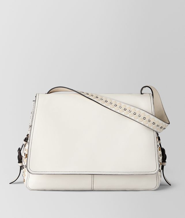 BOTTEGA VENETA LATTE INTRECCIATO PALIO MESSENGER Shoulder Bag Woman fp
