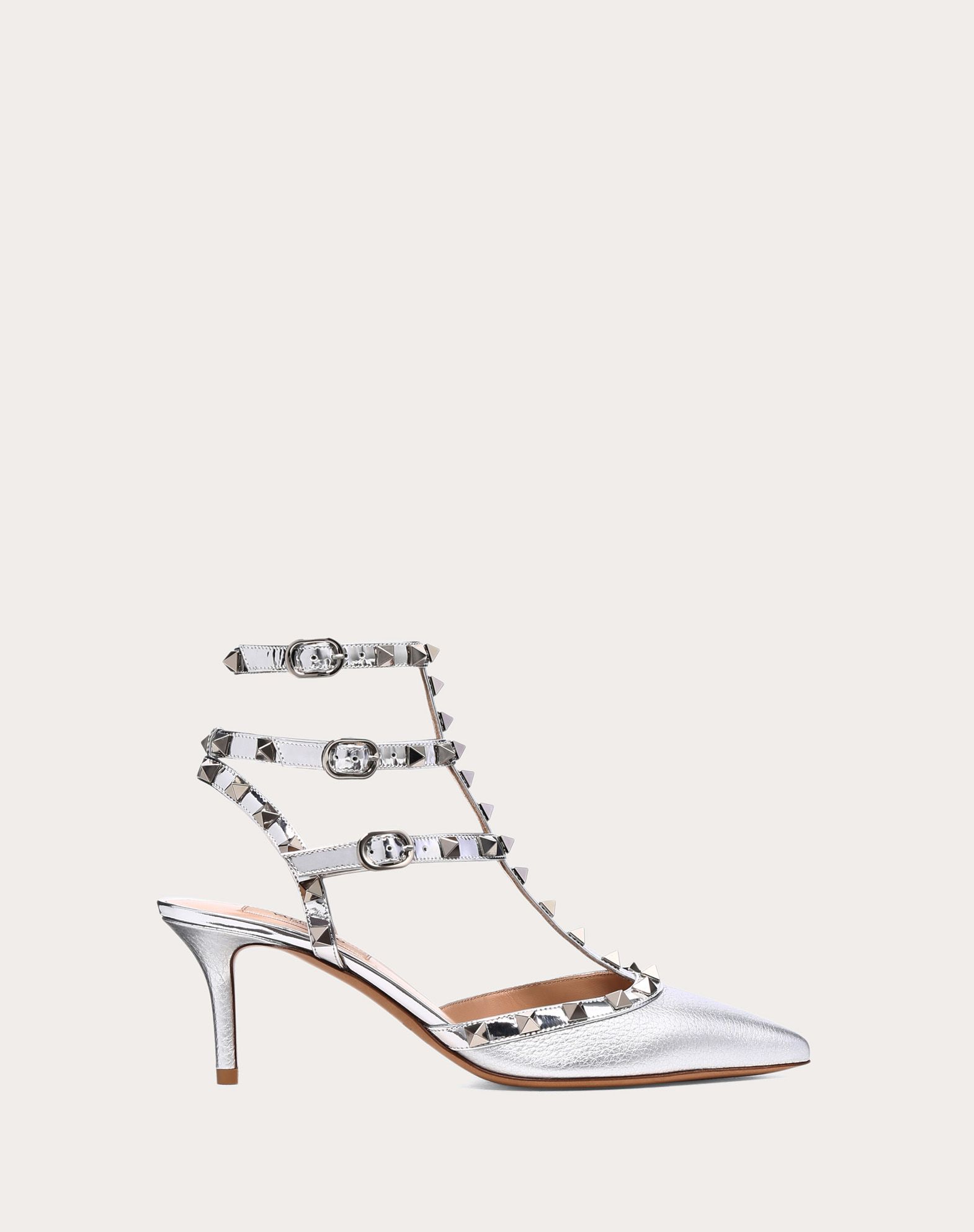 VALENTINO GARAVANI VALENTINO GARAVANI METALLIC ROCKSTUD CAGED PUMP 65MM