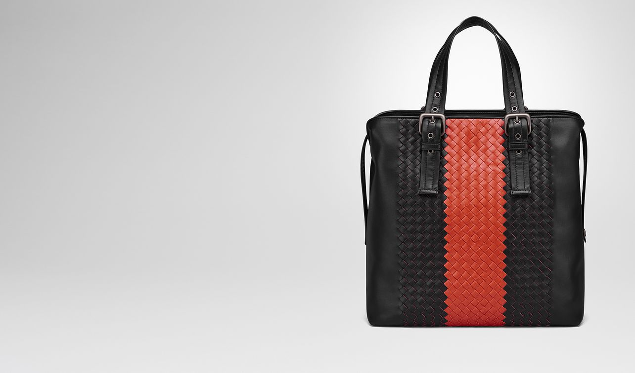 nero terracotta intrecciato nappa tote landing