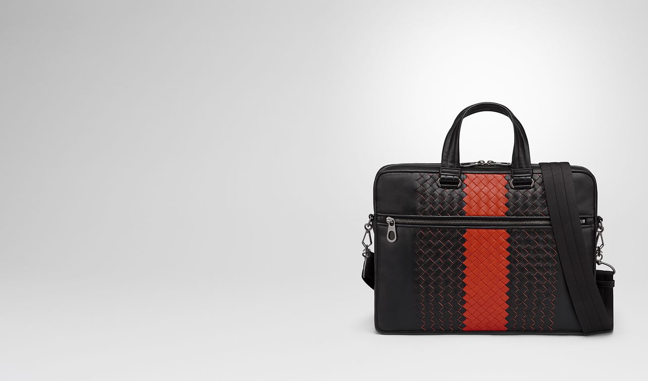 nero intrecciato nappa briefcase landing