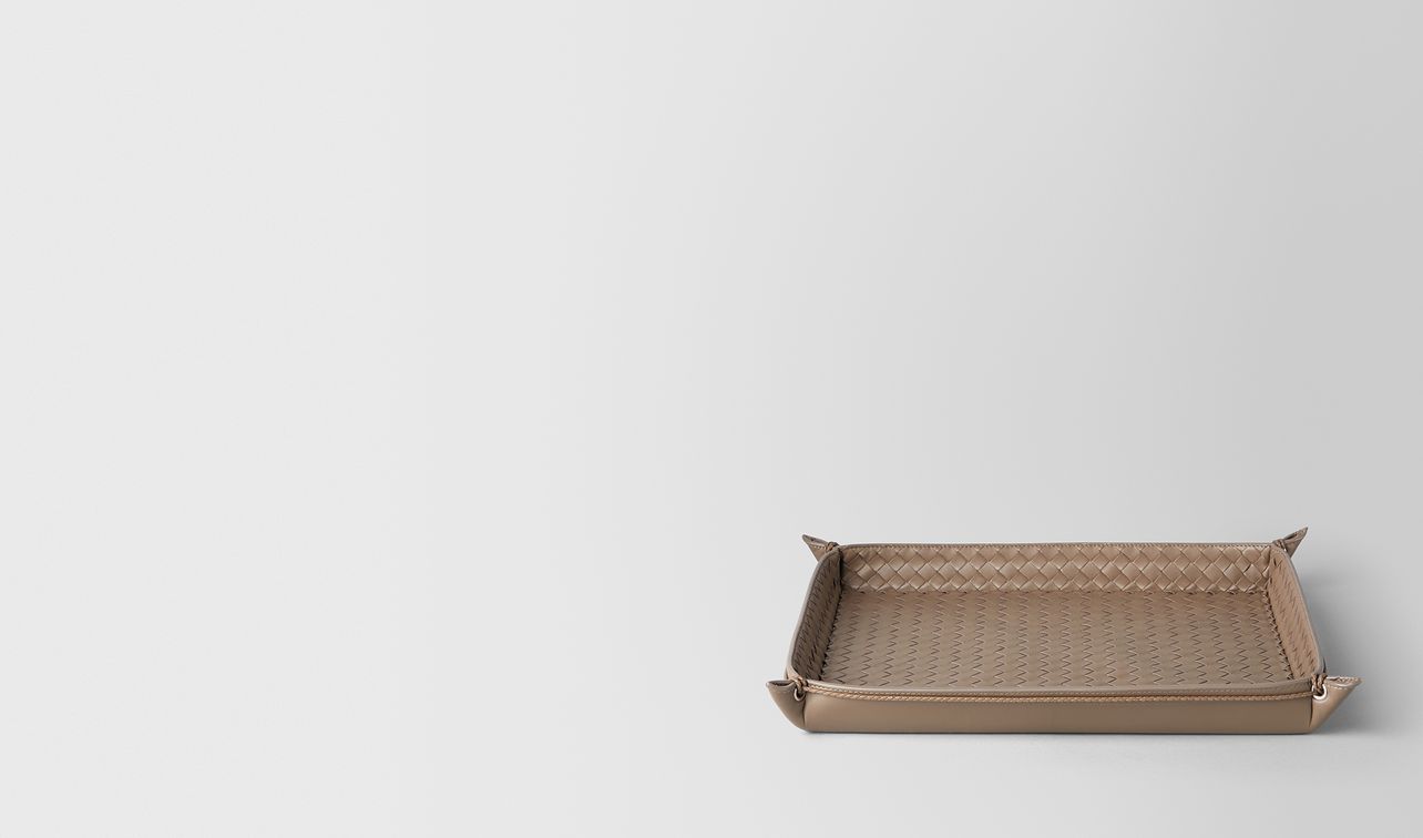 ash intrecciato nappa leather letter tray landing