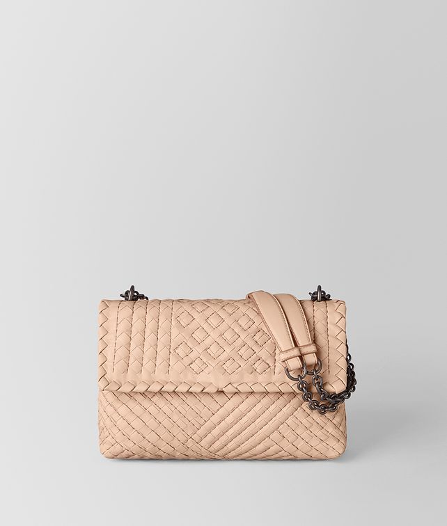 BOTTEGA VENETA PEACH ROSE INTRECCIATO CALF OLIMPIA BAG Shoulder Bag Woman fp