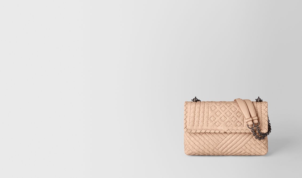 peach rose intrecciato calf olimpia bag landing