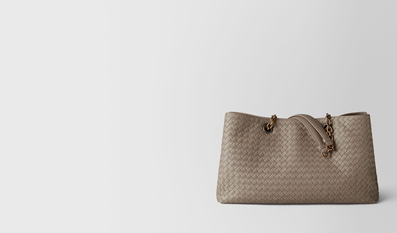 limestone intrecciato nappa tote landing