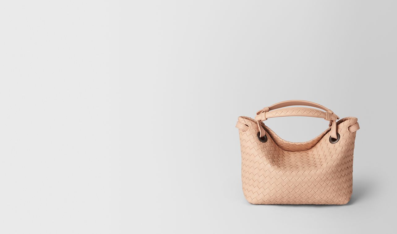 peach rose intrecciato nappa shoulder bag landing