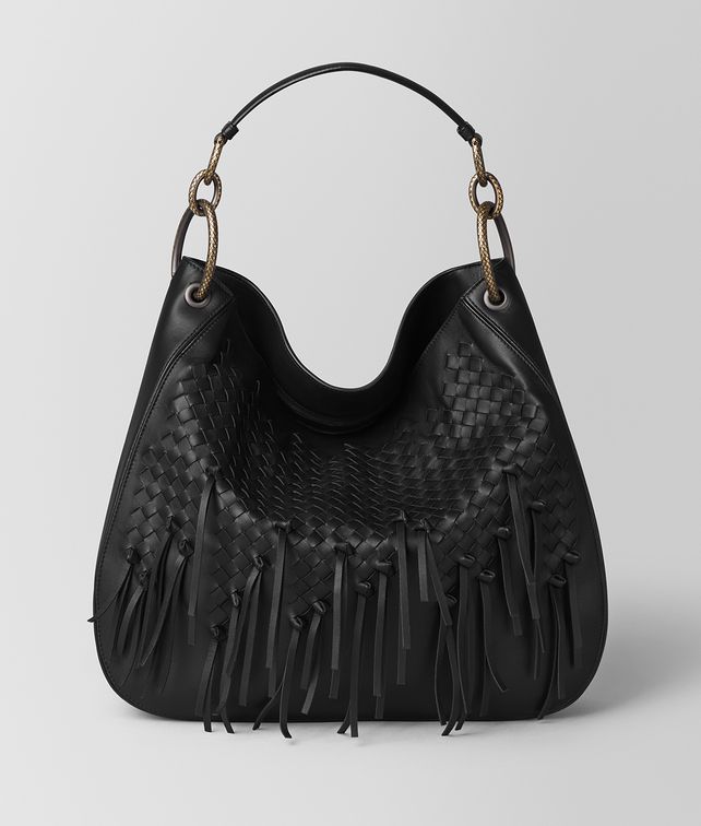BOTTEGA VENETA NERO INTRECCIATO BRIO LOOP BAG Hobo Bag Woman fp