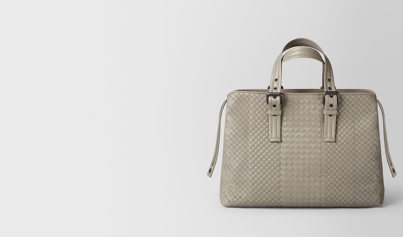 dark cement intrecciato aurelio calf tote landing