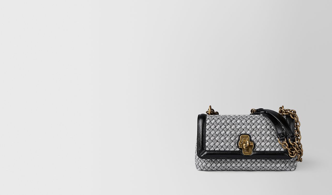 borsa olimpia knot in intreccio knitted antique silver landing