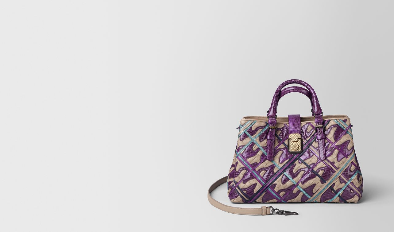 monalisa intrecciato pied de poule roma bag landing