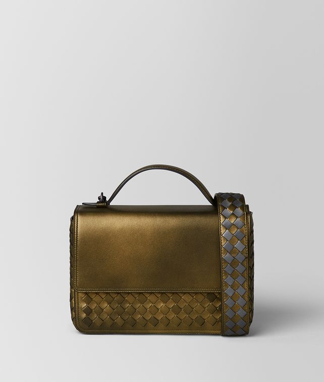 BOTTEGA VENETA DARK GOLD INTRECCIATO NAPPA ALUMNA BAG Crossbody and Belt Bags Woman fp