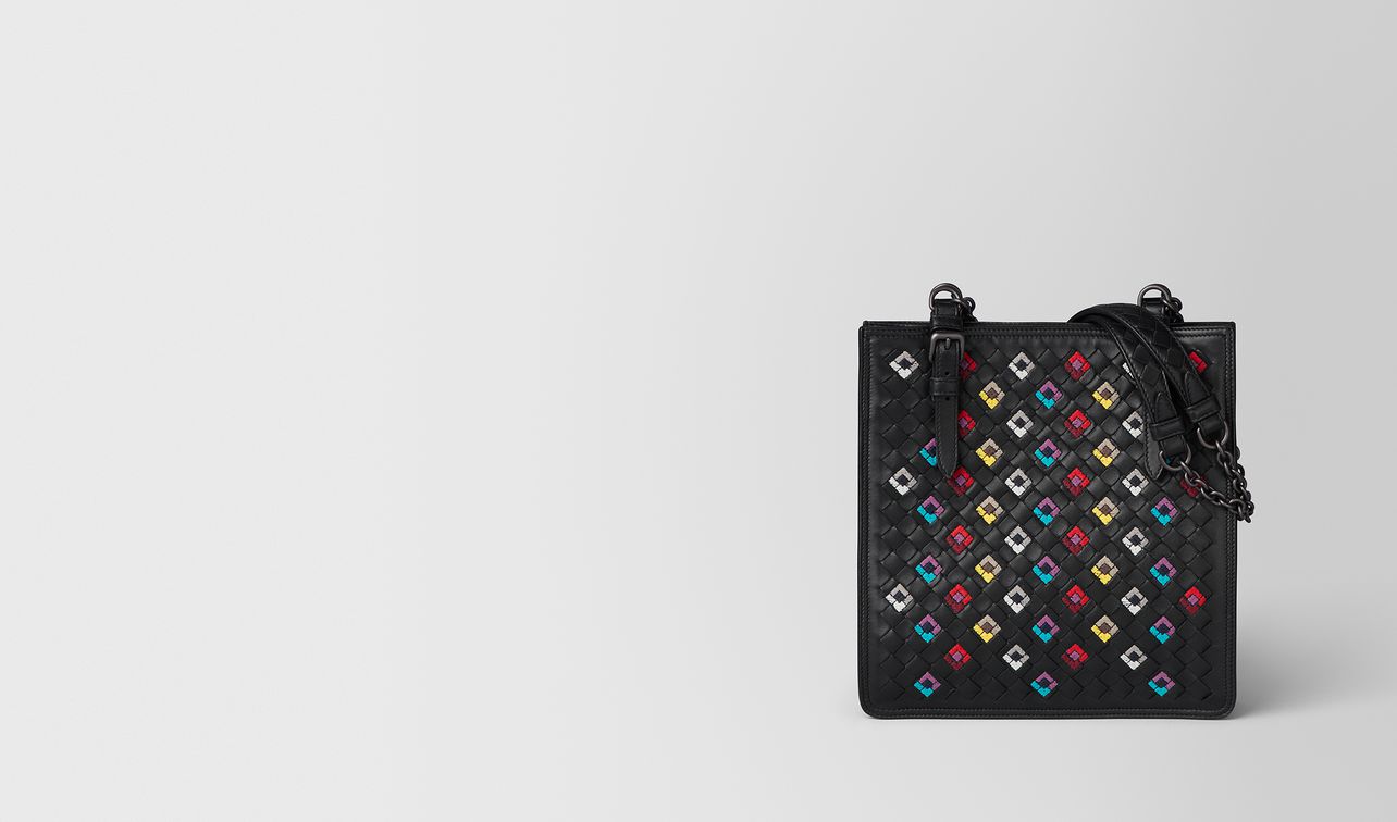 nero intrecciato squadrato miniature bag landing