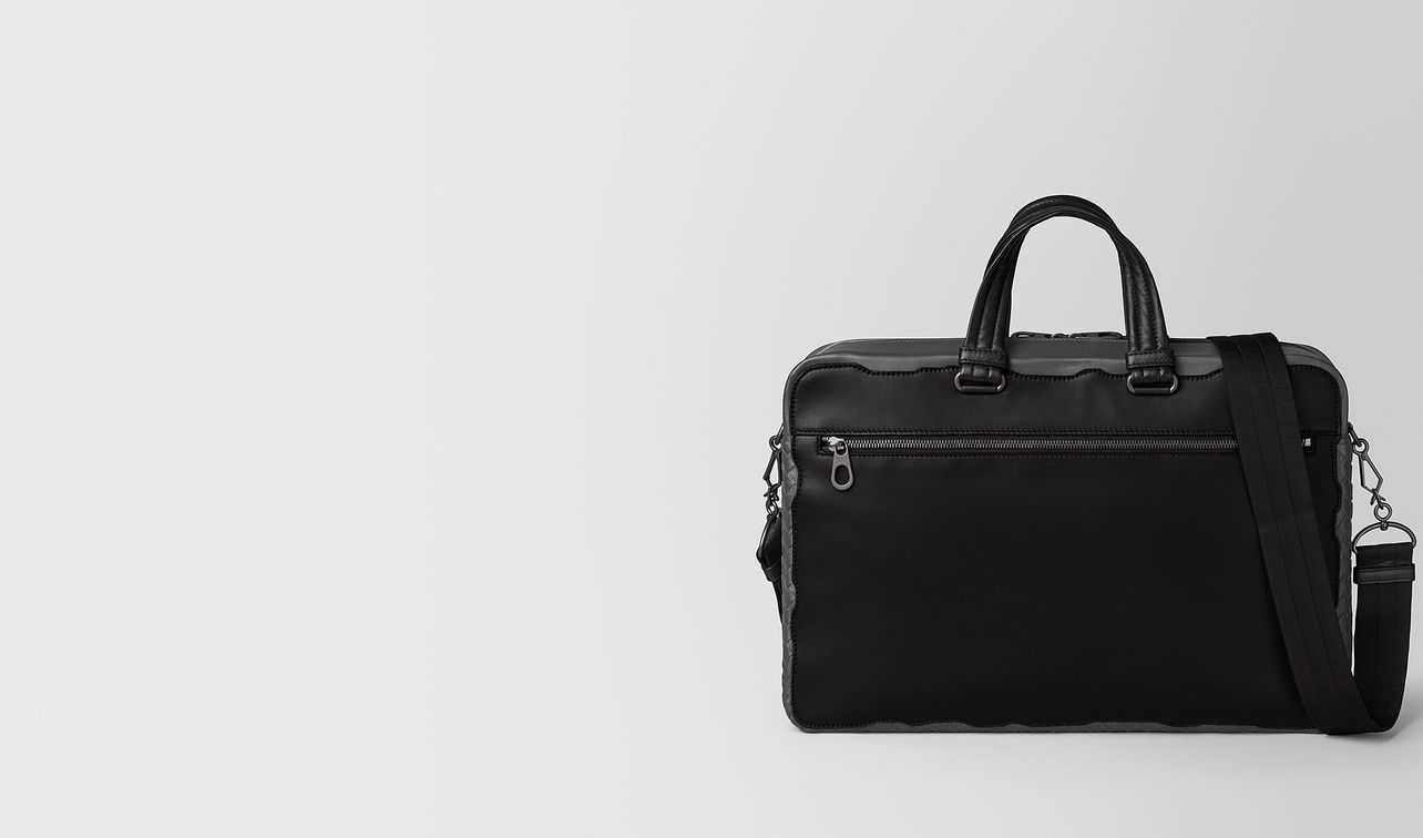 nero calf/ardoise intrecciato nappa briefcase landing