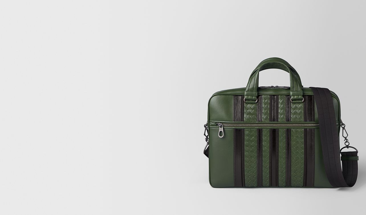 forest/nero nappa tech stripe briefcase landing