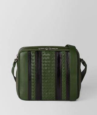 FOREST/NERO NAPPA TECH STRIPE MESSENGER