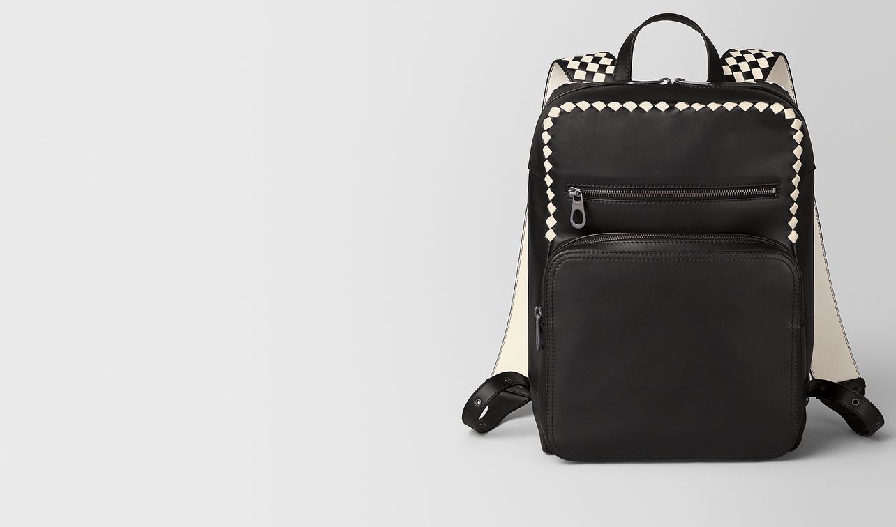 nero/mist calf intrecciato checker backpack landing
