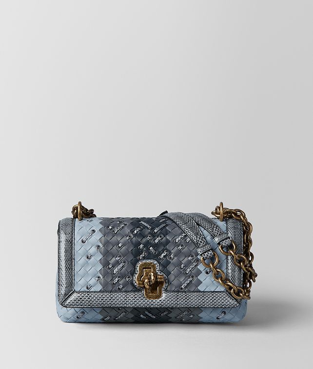 BOTTEGA VENETA ARCTIC INTRECCIATO CLUB STITCH OLIMPIA KNOT Shoulder Bag Woman fp