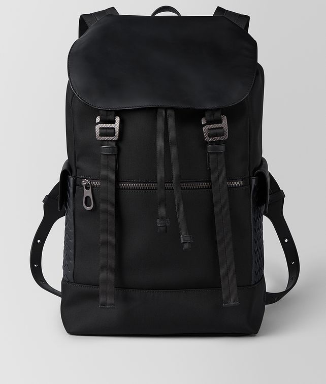 BOTTEGA VENETA NERO HI-TECH CANVAS SASSOLUNGO BACKPACK Backpack Man fp