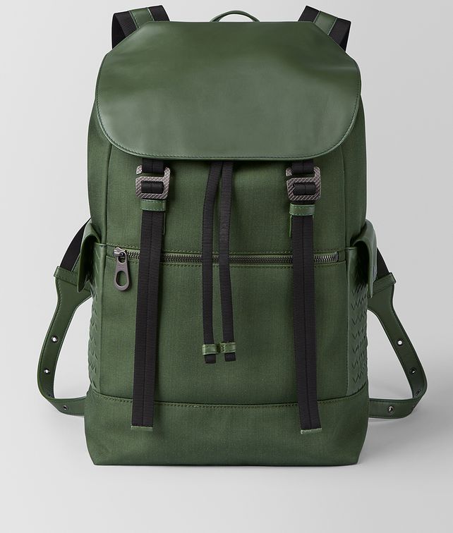 BOTTEGA VENETA FOREST HI-TECH CANVAS SASSOLUNGO BACKPACK Backpack Man fp