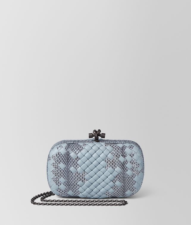 BOTTEGA VENETA ARCTIC INTRECCIATO IMPERATRICE CHAIN KNOT Clutch Woman fp