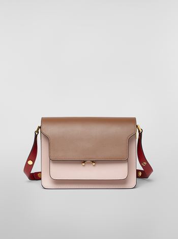 Marni Tri-coloured TRUNK bag in leather brown Woman