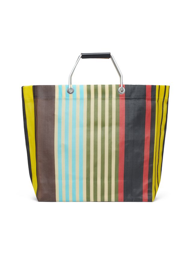 Shopping Marni Bolso shopping MARNI MARKET amarillo, rojo, verde y azul de rayas en poliamida Hombre