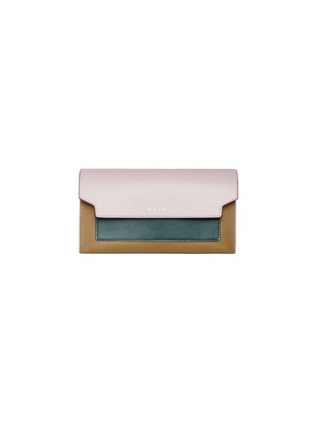 Marni Three-color saffiano leather gusset wallet Woman