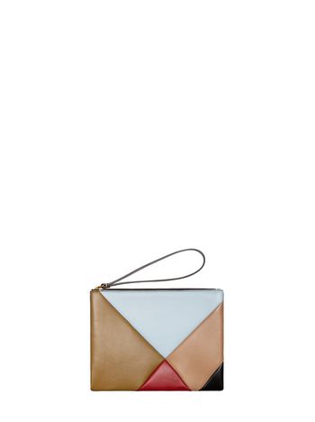 Marni Color-block calfskin clutch Woman