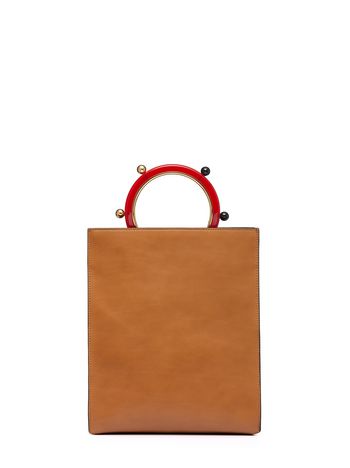 Marni Calfskin PANNIER tote bag with spherical details Woman