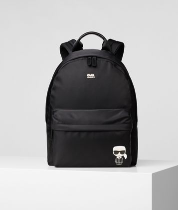 KARL LAGERFELD K/IKONIK NYLON AND LEATHER BACKPACK