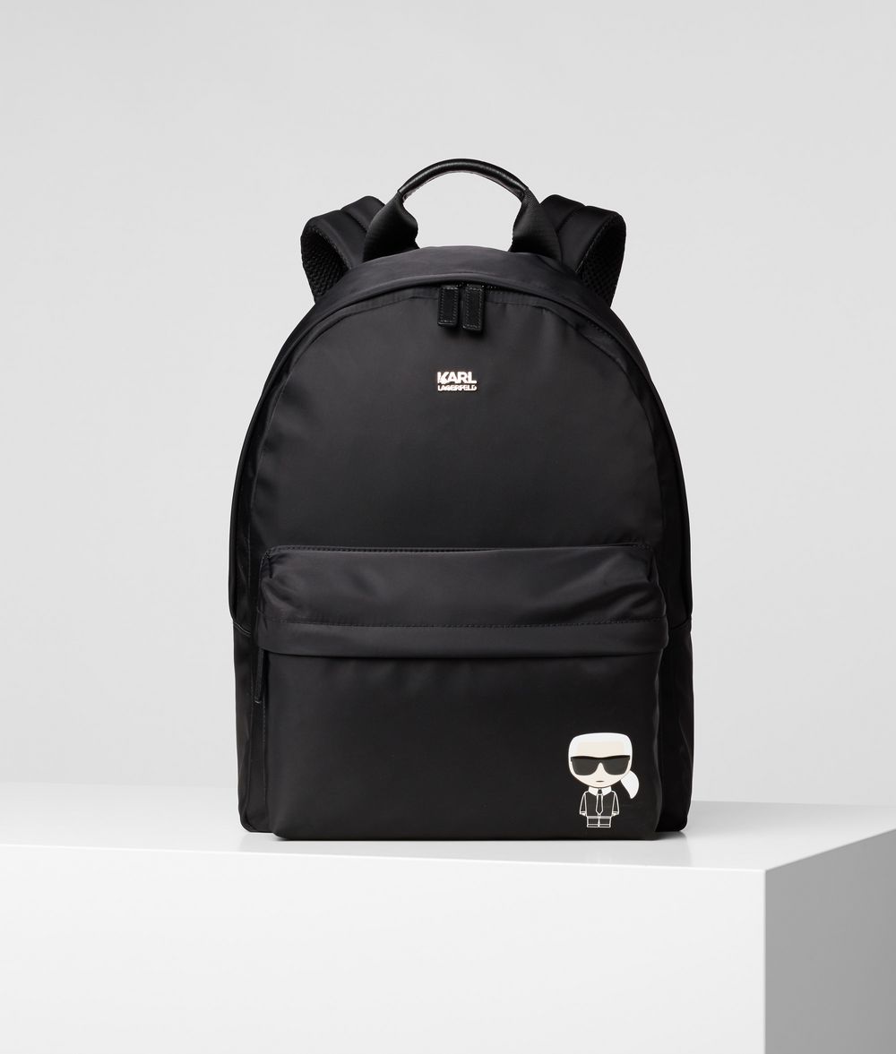 KARL LAGERFELD K/Ikonik Nylon and Leather Backpack Backpack E f
