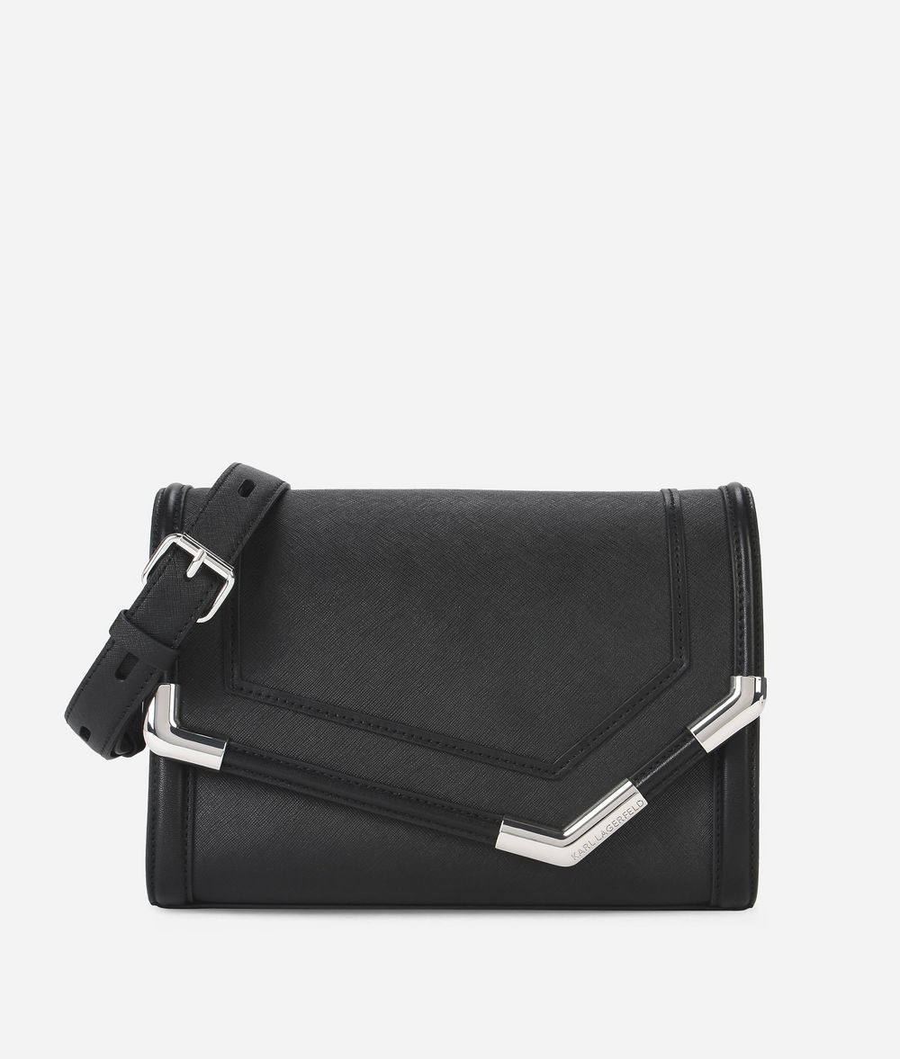 KARL LAGERFELD K/Rocky Leather Shoulder Bag Handbag Woman f