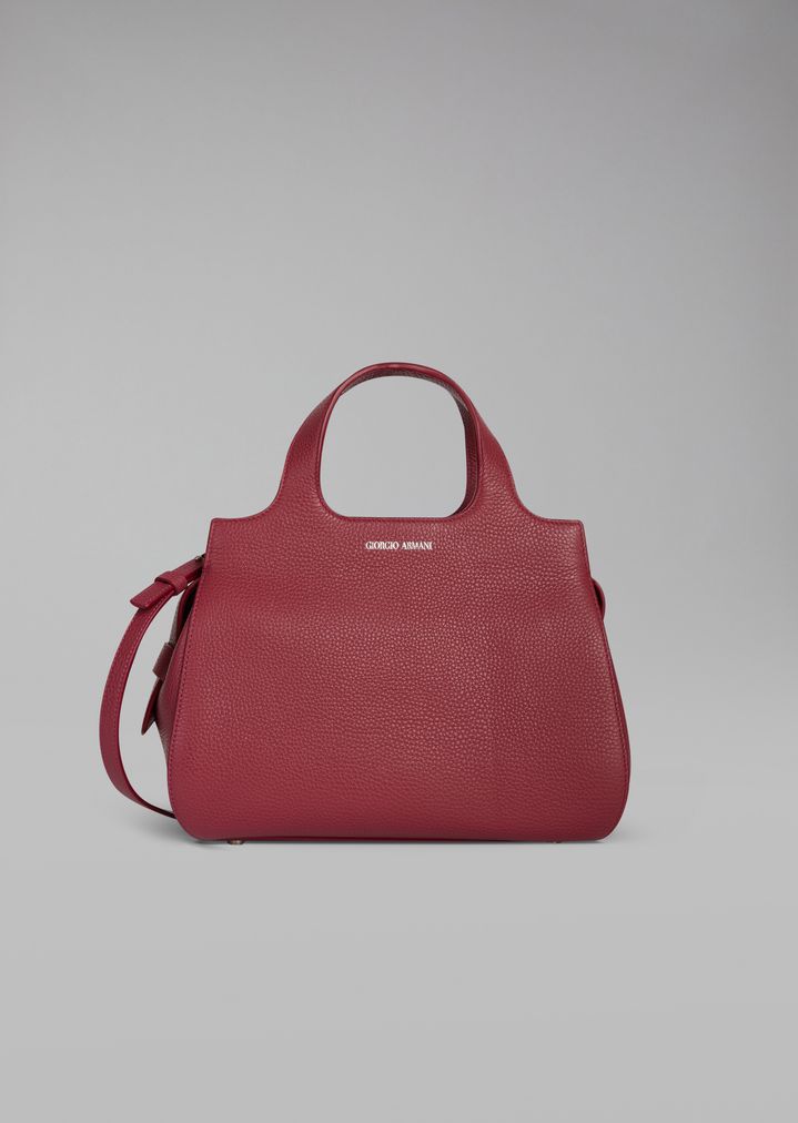 Bolso de mano de piel de becerro graneada Bolso de mano de piel de becerro graneada