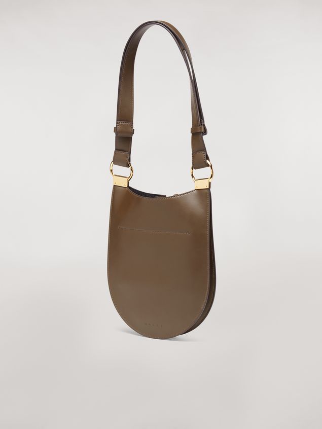 Crossbody Bag Marni Tasche EARRING aus braunem Kalbsleder Damen