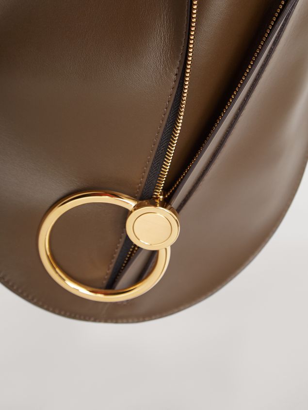 Earring Bag In Brown Calfskin From The Marni Fall Winter 2018 Marni Shoulder Bag Woman Earring In Brown Calfskin D