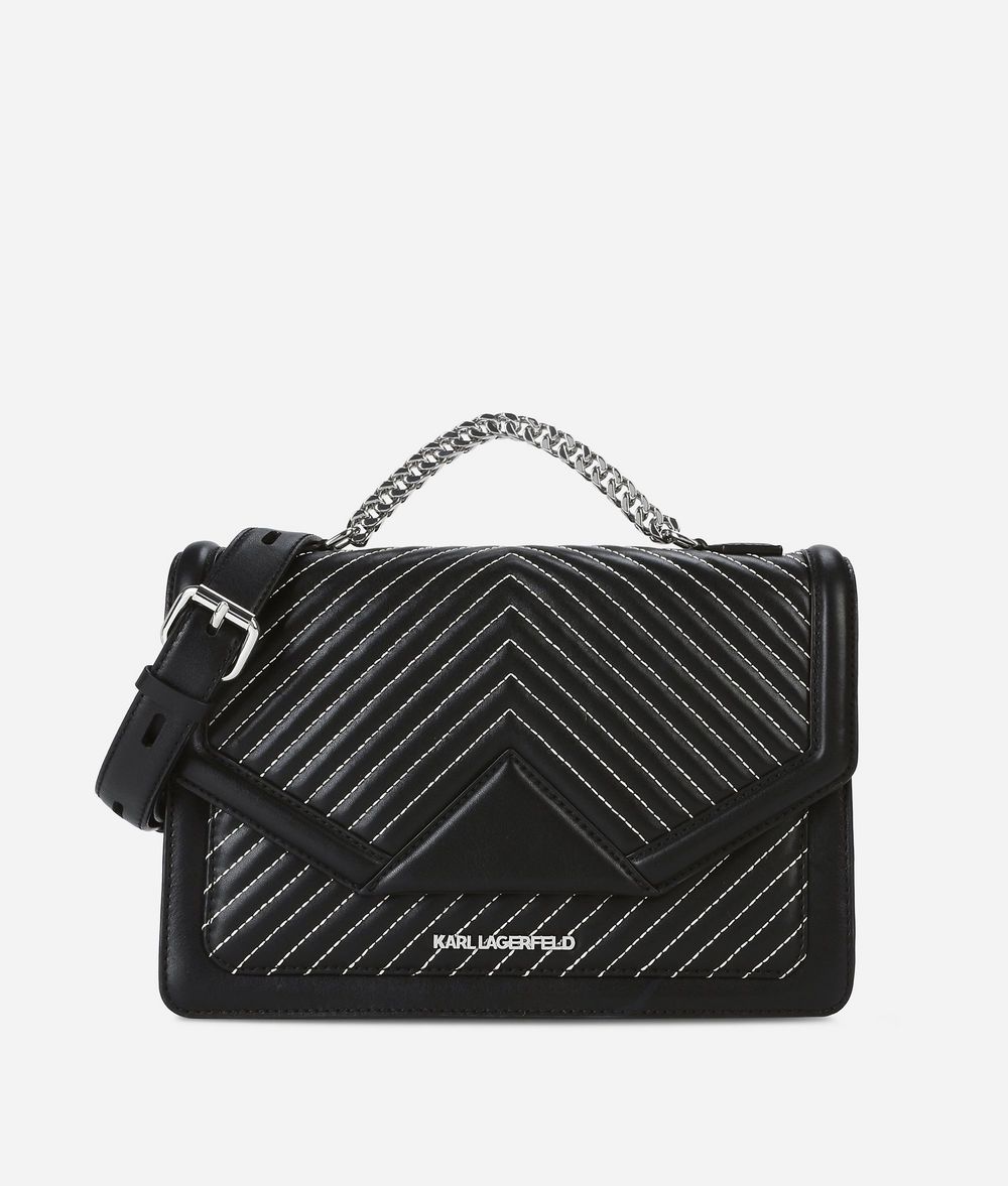 KARL LAGERFELD K/Klassik Quilted Leather Shoulder Bag Handbag Woman f