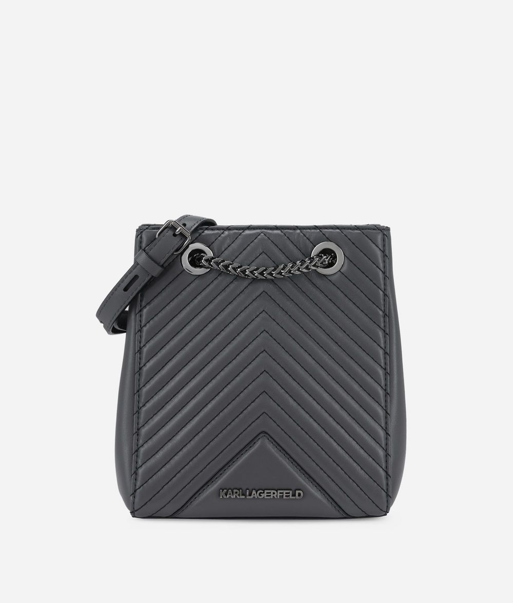 KARL LAGERFELD K/Klassik Bucket Bag aus Leder mit gesteppten Details Tasche mit Kordelzug Damen f
