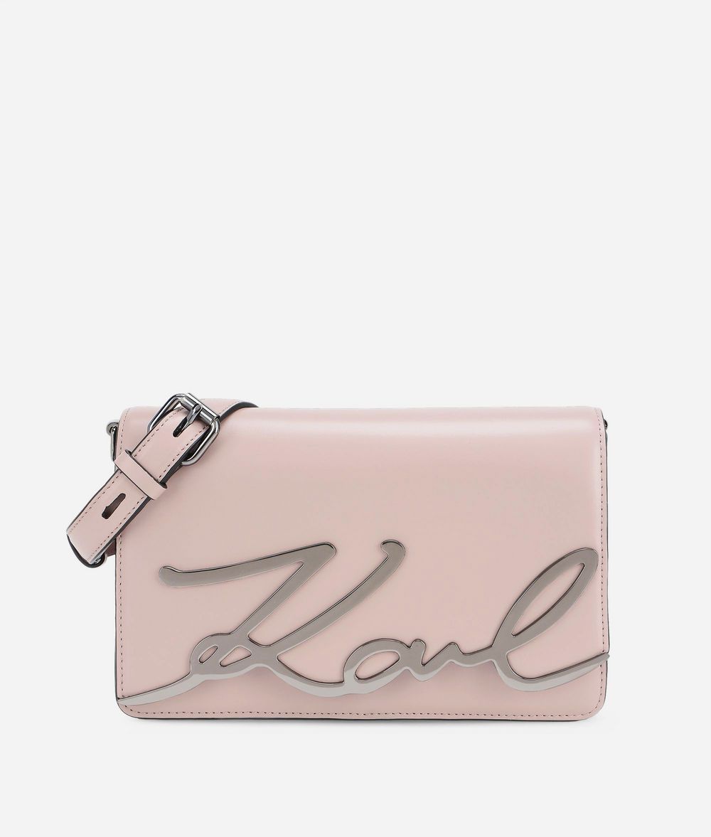 KARL LAGERFELD K/Signature Leather Shoulder Bag Handbag Woman f