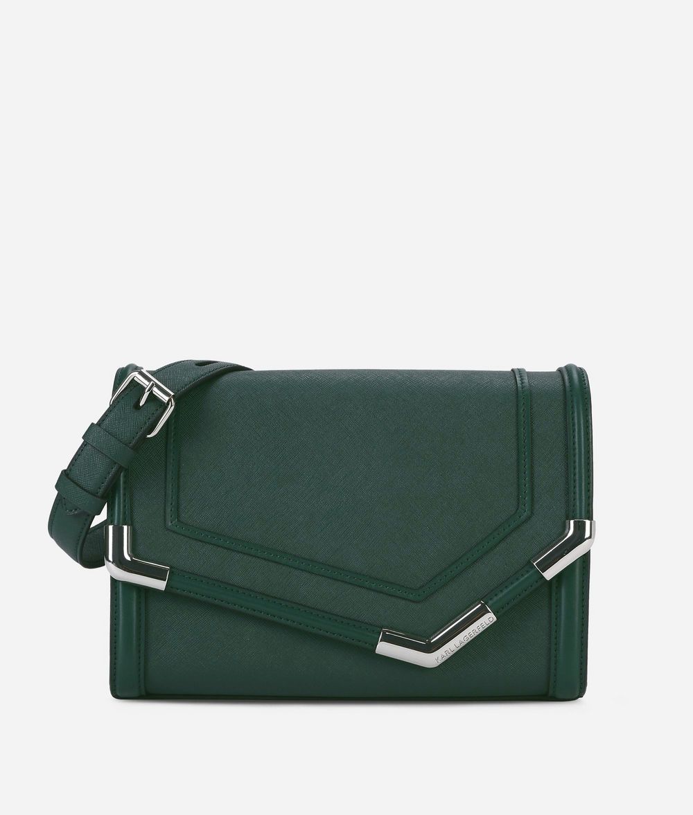 KARL LAGERFELD K/Rocky Leather Shoulder Bag Handbag Woman f