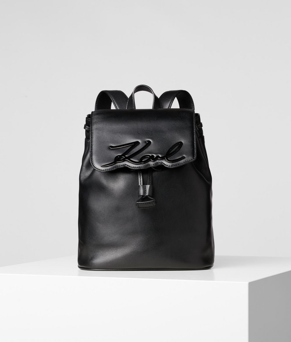 KARL LAGERFELD K/Signature Leather Backpack Backpack Woman f