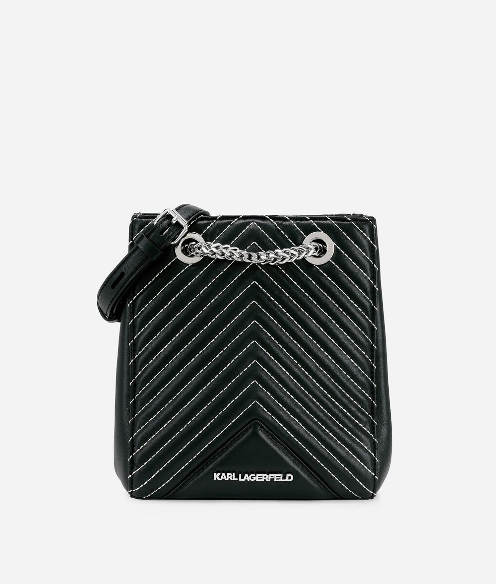 KARL LAGERFELD K/Klassik Quilted Leather Bucket Bag Drawstring bag Woman f