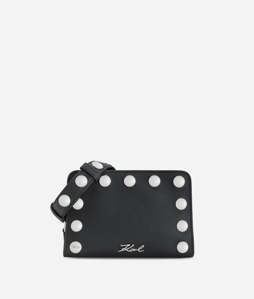 KARL LAGERFELD K/Snaps Small Leather Shoulder Bag Handbag Woman f