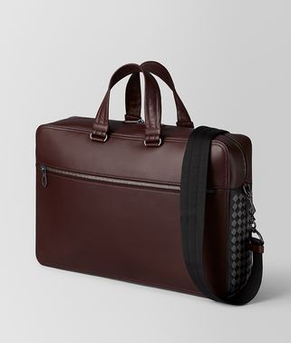 DARK BAROLO INTRECCIATO CHECKER BRIEFCASE